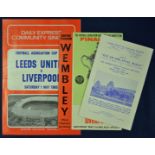 1965 FA Cup Final football programme Leeds United v Liverpool plus song sheet, Eve of the Final