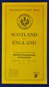 Scarce 1946 Scotland v England official rugby match programme – original single folded sheet