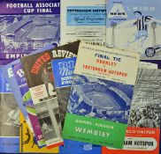 1962 FA Cup Final programme Tottenham Hotspur v Burnley plus song sheet, 1961 FA Cup Final song