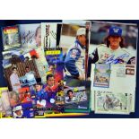 Mixed selection of signed Indy Car motor racing ephemera to include individual photographs such as