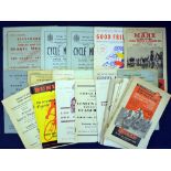 Assorted selection of 1950/51 International and Club Cycling programmes mainly at Herne Hill,