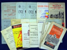 Assorted selection of 1950/51 International and Club Cycling programmes mainly at Herne Hill,
