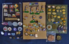 Quantity of rugby related Cufflinks Rugby World Cup and other pin badges to include x14 pairs of