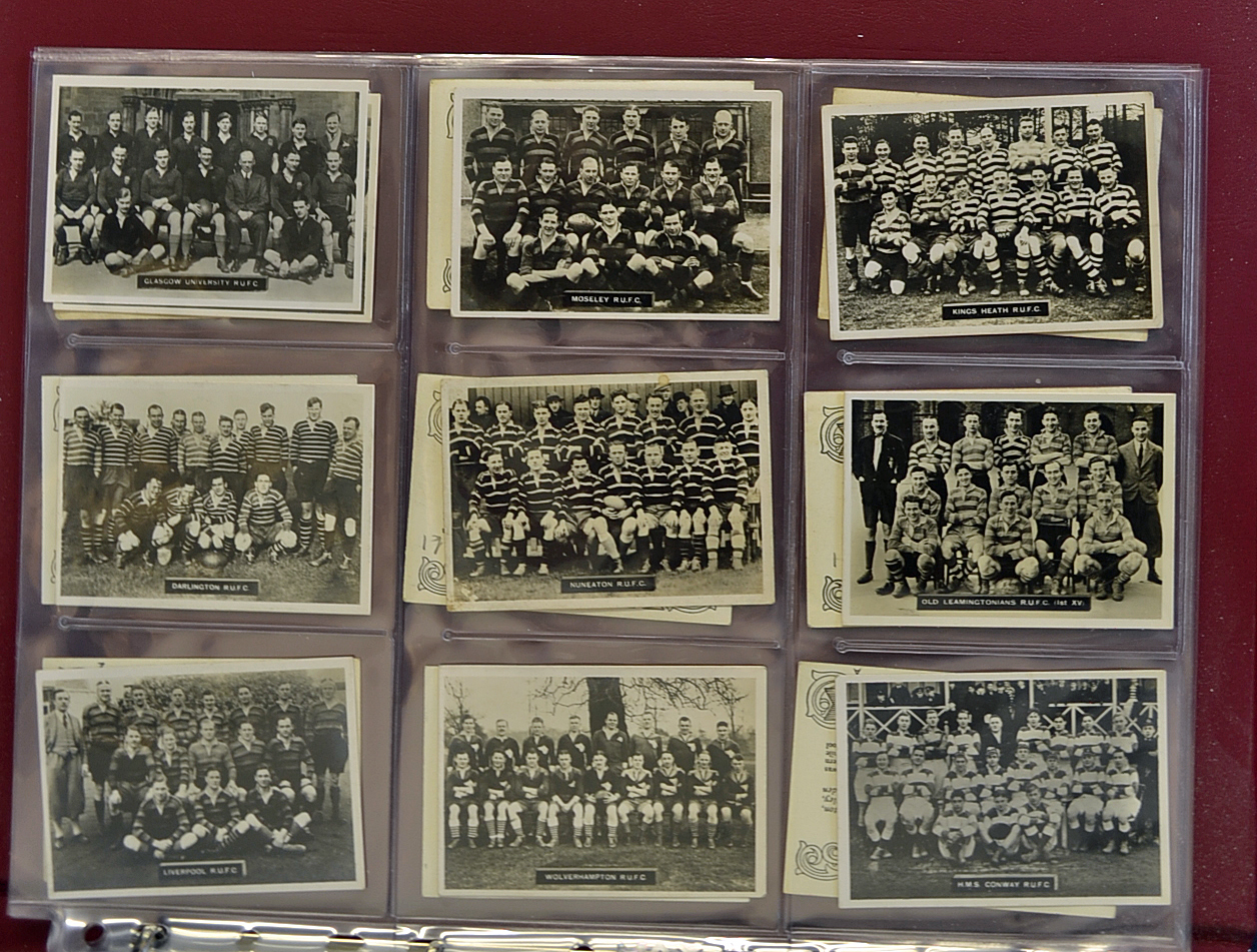 Large collection of rugby trade cards 1930s onwards within an album featuring 1930s Ardath Rugby - Image 2 of 10