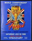 1966 World Cup Final football programme England v West Germany at Wembley in good condition