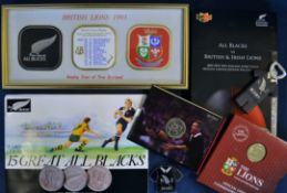 2005 All Blacks v British & Irish Lions official rugby pin badges and commemorative coins ltd ed