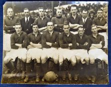 1930 Arsenal team sepia photograph by A. Wilkes & Son, the photograph includes Cliff Bastin, Alex