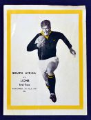 1968 South Africa v British Lions rugby programme 3rd test dated 13/07/1968 played at Newlands