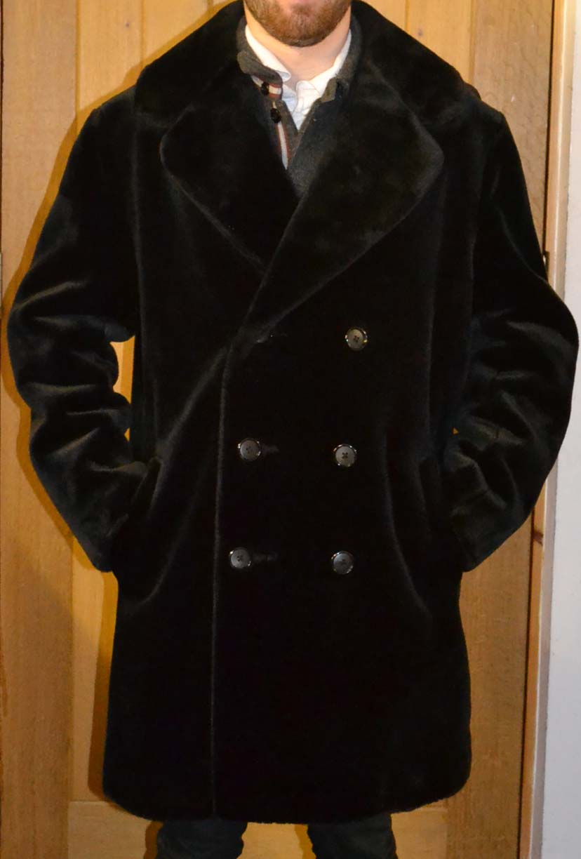 Legendary George Best jacket in black faux fur, a double breasted Italian styled jacket, believed to - Image 2 of 5