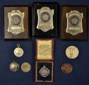 Collection of various tennis medals and plaques from 1933 onwards to incl fine silver City of