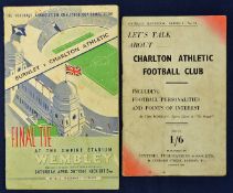 1947 FA Cup Final football programme Charlton Athletic v Burnley 26 April 1947 at Wembley (F-G),