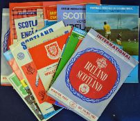 Football programme collection of international matches including England, Scotland, Wales and