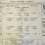 1924 England v Scotland rugby programme - played on 15th March beating Scotland 19-0 to win their