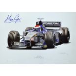 Signed Marc Gené Formula One racing print depicting ‘Minardi Ford MO1’ 1999 F1 World Championship,