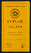 1938 Scotland’s Grand Slam Winning Season. 1938 Scotland v Ireland rugby programme - played at