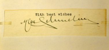 Maximillian “Max” Schmeling heavyweight boxing champion of the world - signature. Fine and large Max