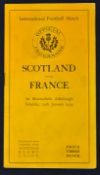 1929 Scotland Rugby Championship 4th time in 5 seasons. 1929 Scotland v France rugby programme -