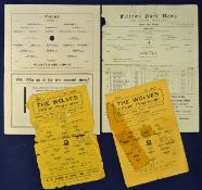 War time football match programmes Wolves v Port Vale 1944/45 (FL Cup qualifying) (distressed),