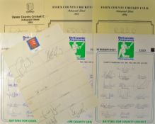 Collection of 1993 onwards Essex CCC signed team sheets including players such as Gooch, Hussain,