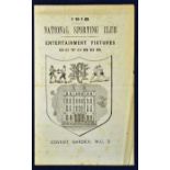 Scarce 1918 National Sporting Club programme with fights on 07, 14, 21 and 28 October 1918 at Covent