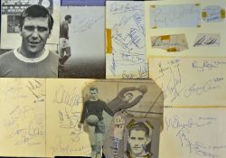 Collection of football autographs including Manchester City incl Mick Channon, Willie Donachie,