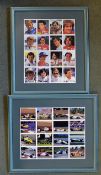 Montage of Racing legends trade cards featuring Ayrton Senna, Nigel Mansell, Gilles Villenuve, Alain