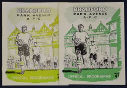 Bradford Park Avenue v Bradford City 1961/62 football programme for Bradford Championship dated 28