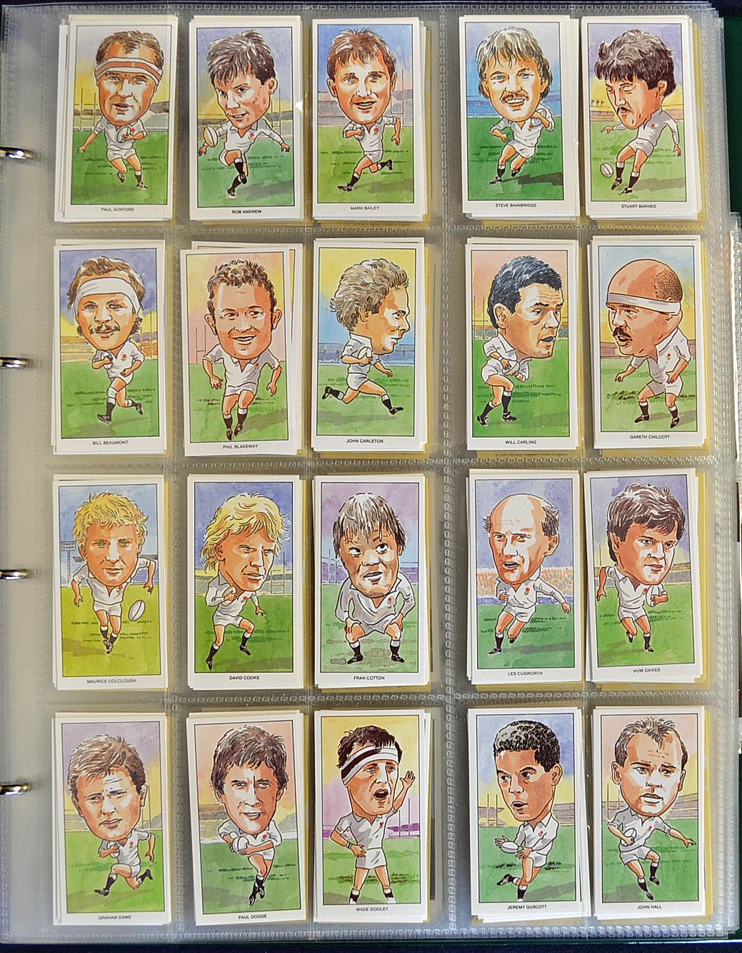 Interesting collection of 1920 – 2001 rugby cigarette cards within an album featuring Top Flight - Image 2 of 10