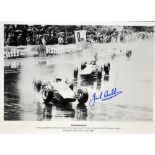Great signed Jack Brabham Formula One racing photograph print driving a Brabham-Honda to victory
