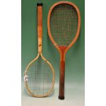 Good Dayton USA “Cadet” patent steel tennis racket - fitted with the original steel stringing, and