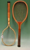 Good Dayton USA “Cadet” patent steel tennis racket - fitted with the original steel stringing, and