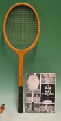 Slazenger “PM” Perry and Maskell wooden tennis racket fitted with Grays racket press and comes c/w