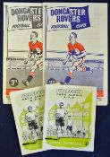 Accrington Stanley postponed game football programmes 1961/62 away at Doncaster Rovers dated 6