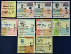 Collection of FA Cup Final tickets for 1967, 1971, 1977, 1979, 1981, 1981 Replay, 1982, 1983, 1984