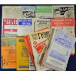 Collection of football programmes from 1952 onwards mainly 1950s, good selection of clubs with