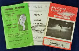 Sheffield United v Hibernian 1953/54, Sheffield Utd v Hibernian 1958/59 plus Yorkshire County