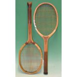 Fine and scarce “British Manufacture A Star” The Imp wooden fish tail tennis racket - the handle