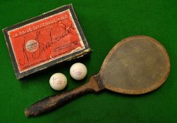 Battledore/ Ping Pong bat c. 1900 – possibly an unnamed Bussey fitted with stitched leather