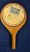 1962 Davis Cup Challenge Final – Charlie Chaplin Personal Signed wooden fan. Rare 1962 Davis Cup