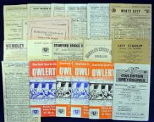 Assorted selection of 1960s Greyhound race cards featuring Bradford, Harold’s Cross Park, Rotherham,