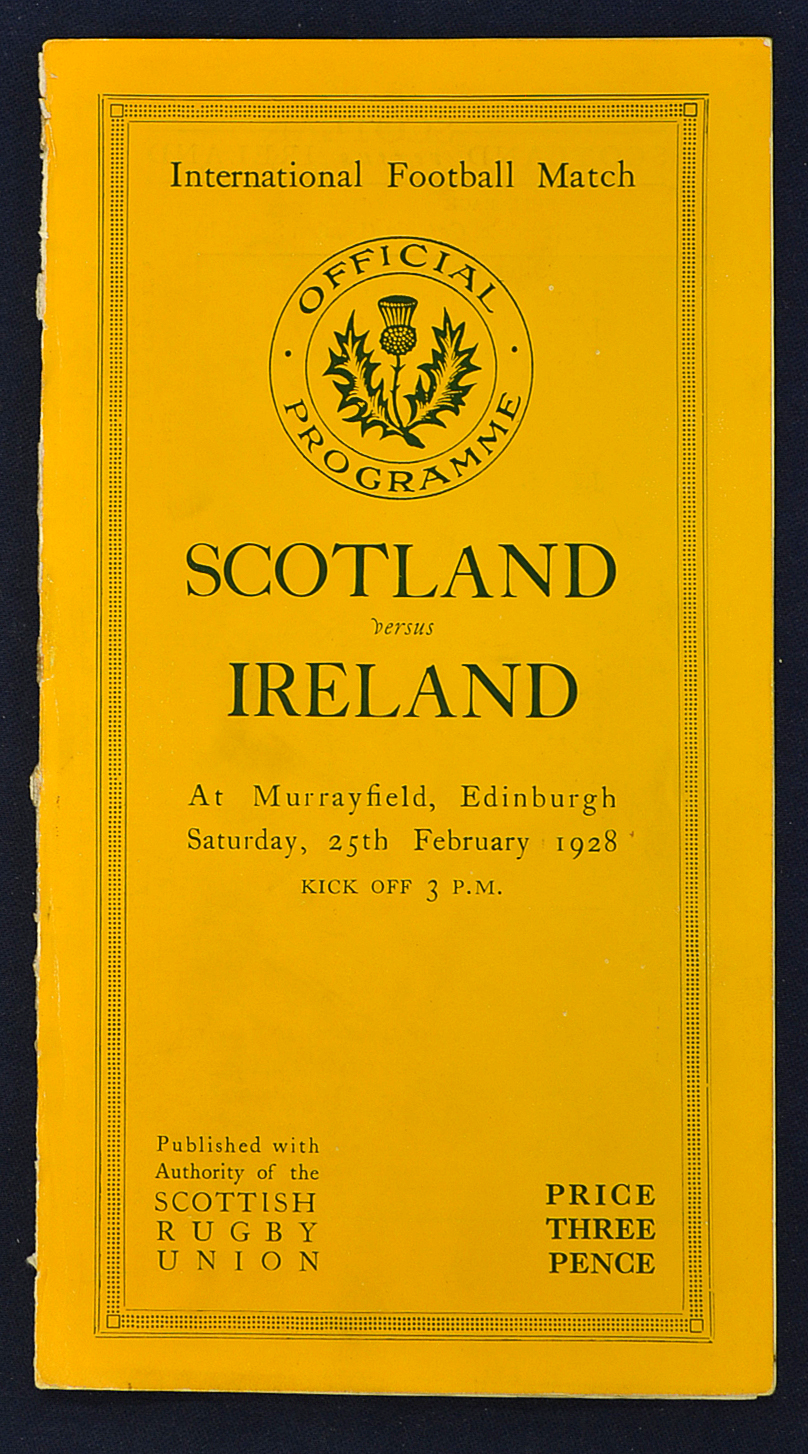 1928 Scotland v Ireland (Runner Up) rugby programme - played at Murrayfield 25th of February -