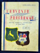 1937 South Africa v Auckland rugby programme - played at Eden Park on 24th July with the South
