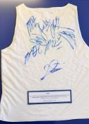 Scarce 1999 signed British Grand Prix vest featuring David Coulthard, Alex Zanardi, Ralf Schumacher,