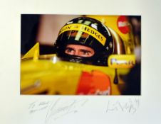 1999 Damien Hill Formula One World Champion signed mounted photograph - in his Williams car and