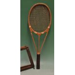 Early Hazells Streamline Red Star tennis racket - complete with red whipping and the remains of