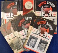 Selection of Manchester United football programmes from 1955 to 1966, 1950s (14), 1960s (24)