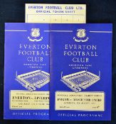 1963 Charity Shield, Everton v Manchester United at Goodison Park 17 August 1963 plus 1966 Everton v