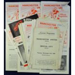 Selection of Manchester United Reserve/Youth team football programmes mainly 1960s, most have tokens