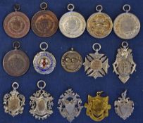 Collection of 14x silver and bronze swimming and water polo medals awarded to J Kay between 1906-
