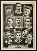 1938 Germany v England postcard, stamped 14 May 1938, the front depicts the England team with